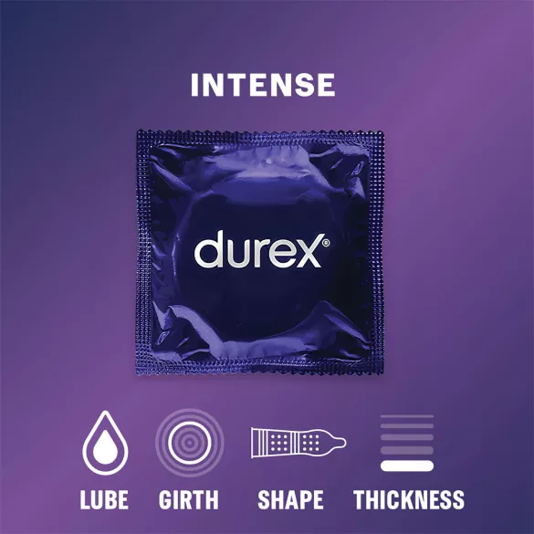 Durex Intense - bordázott és pontozott óvszer (10 db)