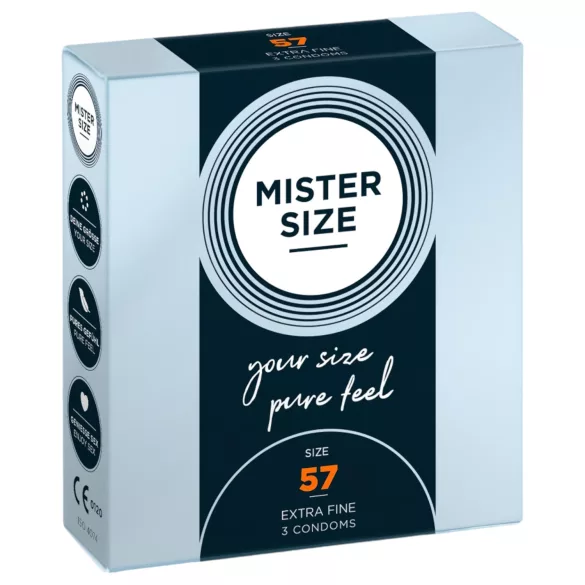Mister Size vékony óvszer - 57 mm (3 db)