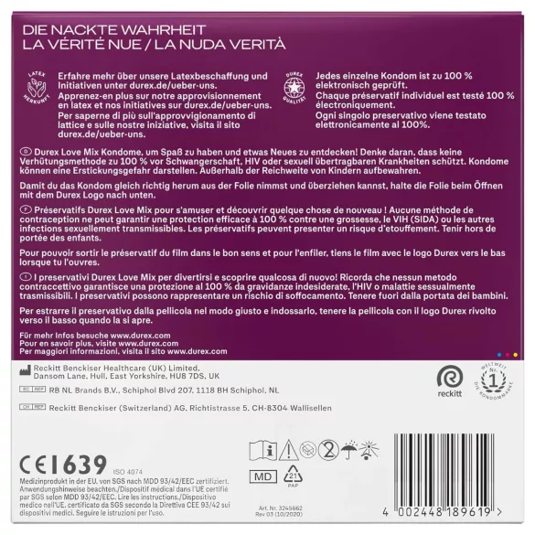 Durex Love Mix - óvszer csomag (40 db)