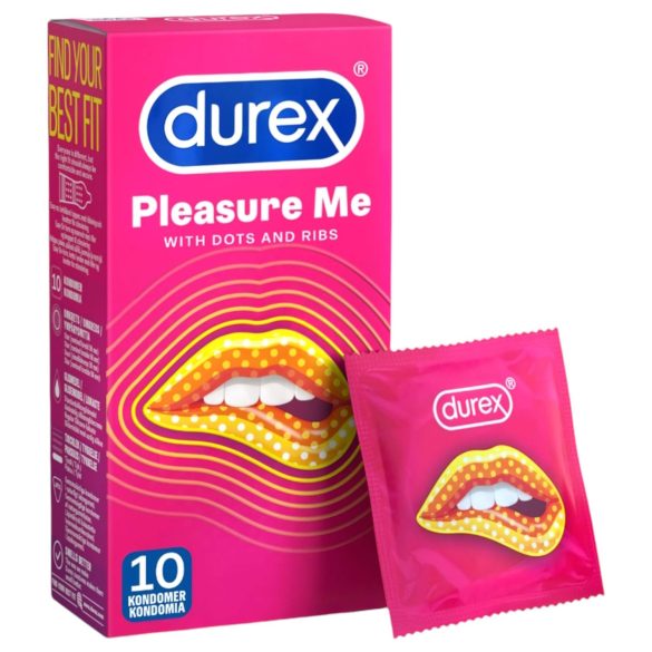 Durex Pleasure Me - bordázott-pontozott óvszer (10db)