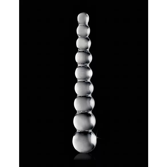 Icicles No. 2 - gömbös üveg dildó (átlátszó)