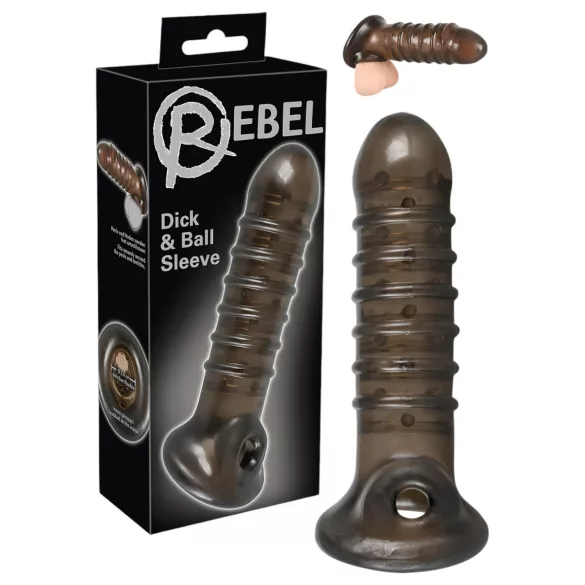 Rebel - bordázott péniszköpeny (szürke)
