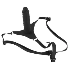   You2Toys - Silicone Strap-On - felcsatolható dildó (fekete)