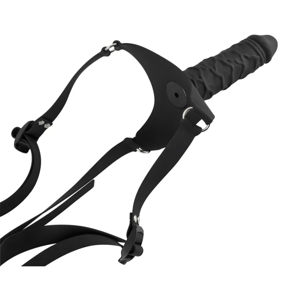 You2Toys - Silicone Strap-On - felcsatolható dildó (fekete)