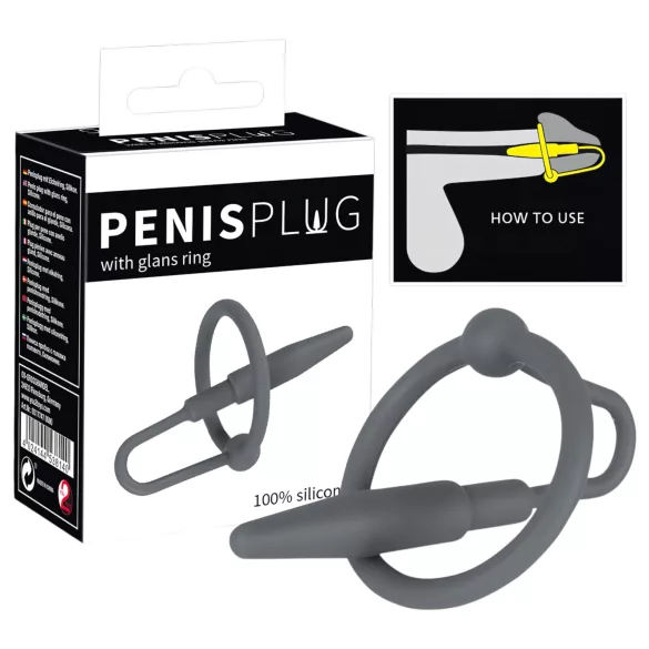 You2Toys - Penisplug - szilikon makkgyűrű kúpos dilátorral (szürke)