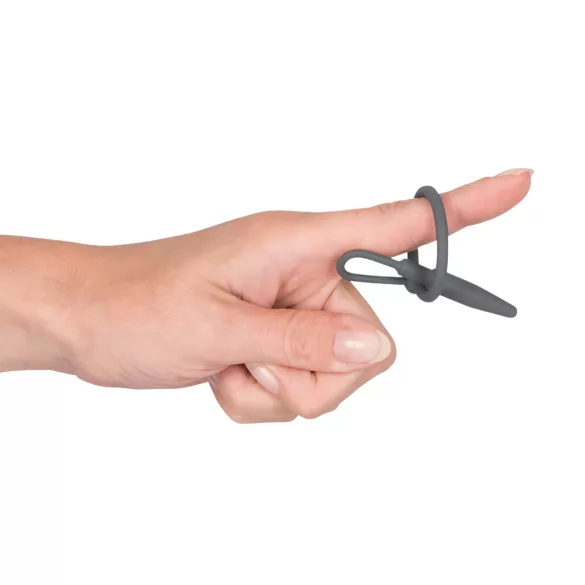 You2Toys - Penisplug - szilikon makkgyűrű kúpos dilátorral (szürke)