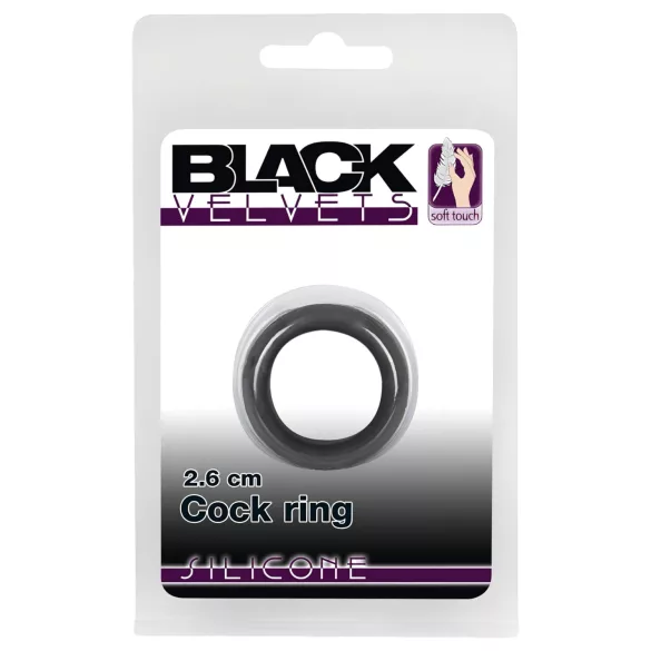 Black Velvets - vastagfalú péniszgyűrű (2,6cm) - fekete