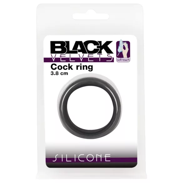 Black Velvets - vastagfalú péniszgyűrű (3,8cm) - fekete