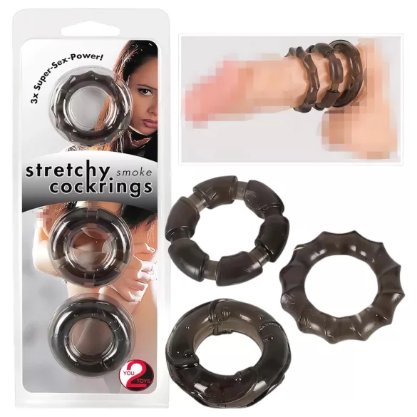 You2Toys - Változatos péniszgyűrű szett (3db) - szürke
