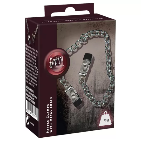 Fetish - Láncos, állítható csipesz