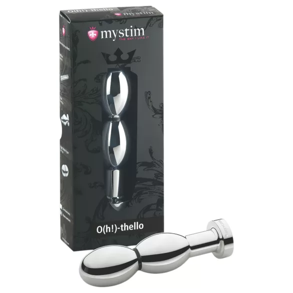 mystim O(h!)-thello - elektro, gömbös anál plug (ezüst)