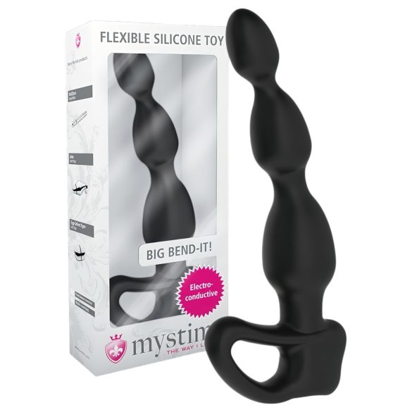 mystim Big Bend-it! - gömbös elektro anál dildó (fekete)