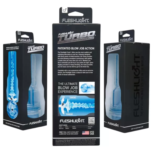 Fleshlight Turbo Thrust - élethű szívó maszturbátor (kék)