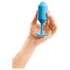b-vibe Snug Plug 3 - dupla golyós butt plug (180g) - kék