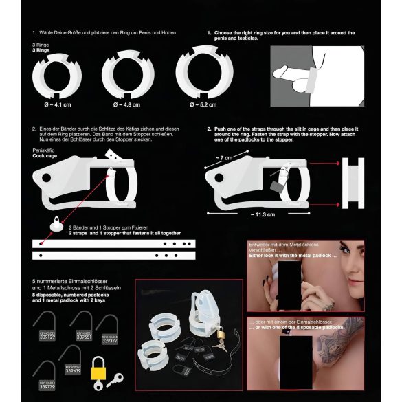 You2Toys - Peniscage - szilikon pénisz ketrec (fehér)