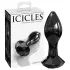 Icicles No. 78 - kúpos üveg anál plug (fekete)