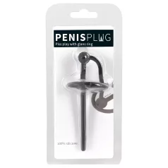   You2Toys - Penisplug - szilikon makkgyűrű üreges dilátorrall (fekete)