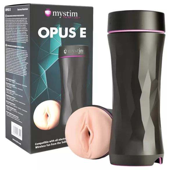 mystim Opus E Vagina - elektro művagina (natúr-fekete)