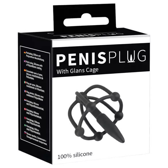 You2Toys - Penisplug - szilikon makk ketrec dilátorral (fekete)