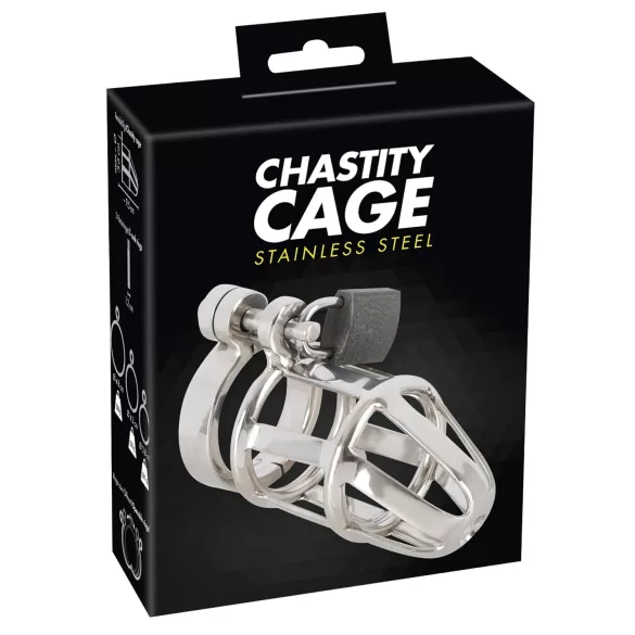You2Toys Chastity Cage - fém péniszketrec lakattal, férfi erényöv