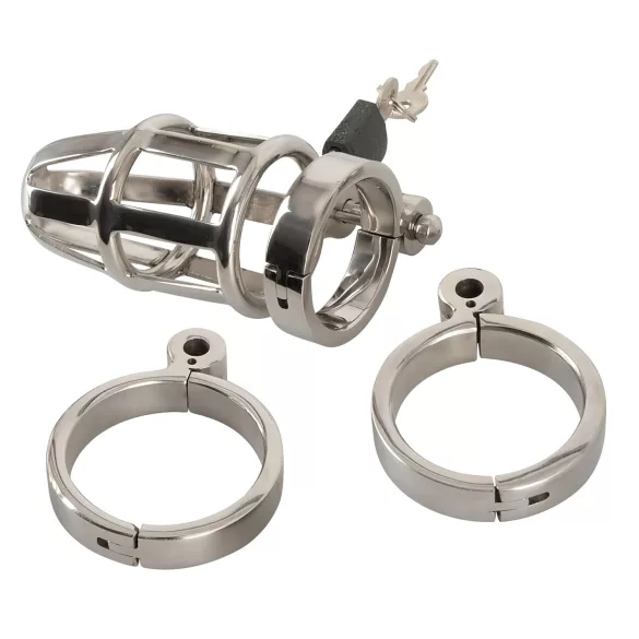 You2Toys Chastity Cage - fém péniszketrec lakattal, férfi erényöv
