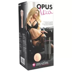   mystim OPUS Mica - élethű művagina maszturbátor (natúr-fekete)