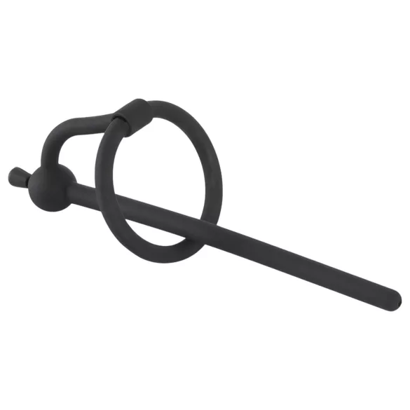 Penisplug - szilikon dilátor makkgyűrűvel (0,6mm) - fekete