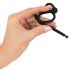 Penisplug - szilikon húgycső tágító és makkgyűrű (0,6mm) - fekete