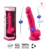 Silexd 7 - tapadókorongos, herés dildó - 17,5 cm (pink)