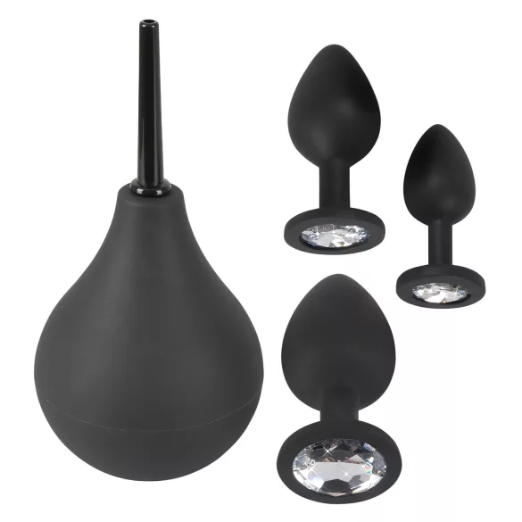Black Velvets - anál plug szett (4 részes) - fekete