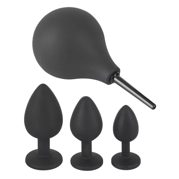 Black Velvets - anál plug szett (4 részes, fekete)