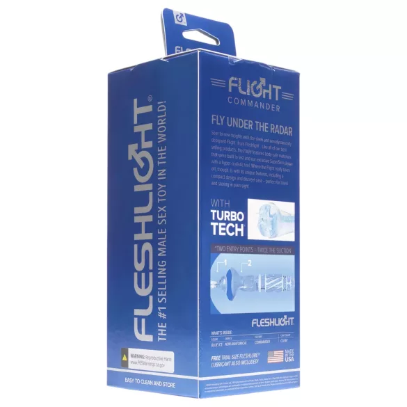 Fleshlight Flight Commander - élethű szívó maszturbátor (kék)