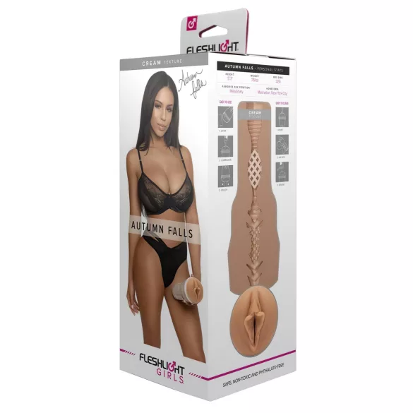 Fleshlight Autumn Falls Cream - élethű vagina maszturbátor (testszínű)