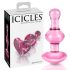 Icicles No. 75 - szíves, üveg anál plug (pink)