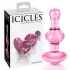Icicles No. 75 - szíves, üveg anál plug (pink)