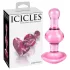 Icicles No. 75 - szíves, üveg anál plug (pink)