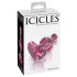 Icicles No. 75 - szíves, üveg anál plug (pink)
