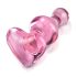 Icicles No. 75 - szíves, üveg anál plug (pink)