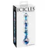 Icicles No. 08 - hullámos, kétvégű, üveg dildó (átlátszó-kék)