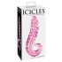 Icicles No. 24 - bordázott nyelv üveg dildó (pink)