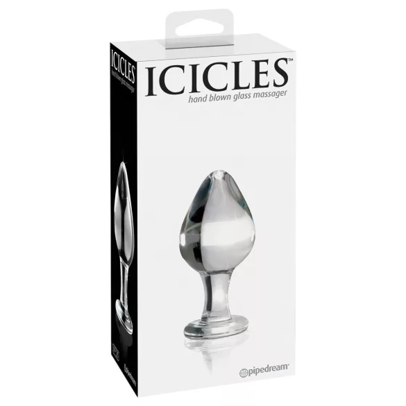 Icicles No. 25 - kúpos, üveg anál plug (átlátszó)