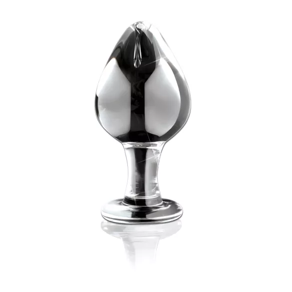 Icicles No. 25 - kúpos, üveg anál plug (átlátszó)