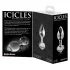 Icicles No. 44 - kúpos, üveg anál plug (átlátszó)