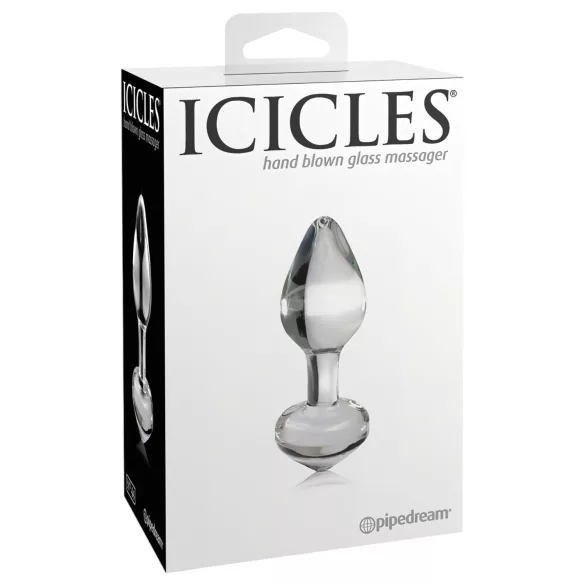 Icicles No. 44 - kúpos, üveg anál plug (átlátszó)