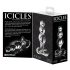 Icicles No. 47 - tripla gyöngyös, üveg anál plug (átlátszó)
