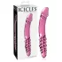 Icicles No. 57 - péniszes kétvégű üveg dildó (pink)