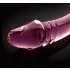 Icicles No. 57 - péniszes kétvégű üveg dildó (pink)
