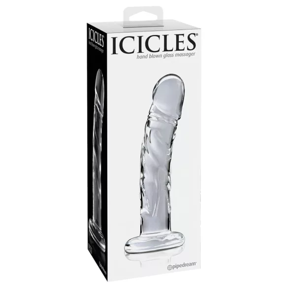 Icicles No. 62 - péniszes üveg dildó (átlátszó)