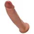 King Cock 9 - tapadókorongos élethű dildó (23cm) - sötét natúr