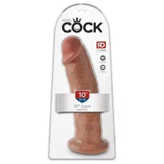   King Cock 10 - nagy tapadókorongos dildó (25 cm) - sötét natúr
